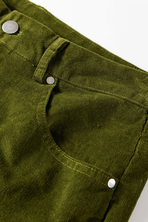 Stretch Corduroy High Waist Wide Leg Pants