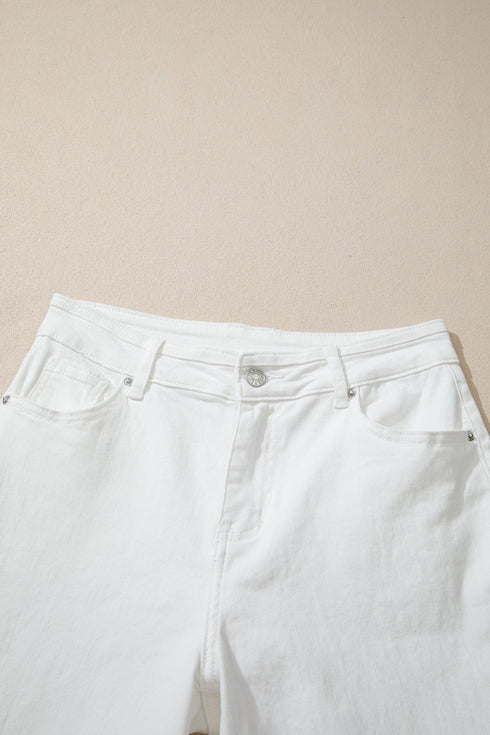 Stretch Denim Wide Leg Loose Fit Jeans