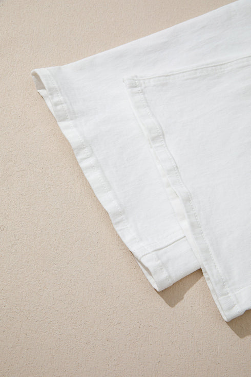 Stretch Denim Wide Leg Loose Fit Jeans