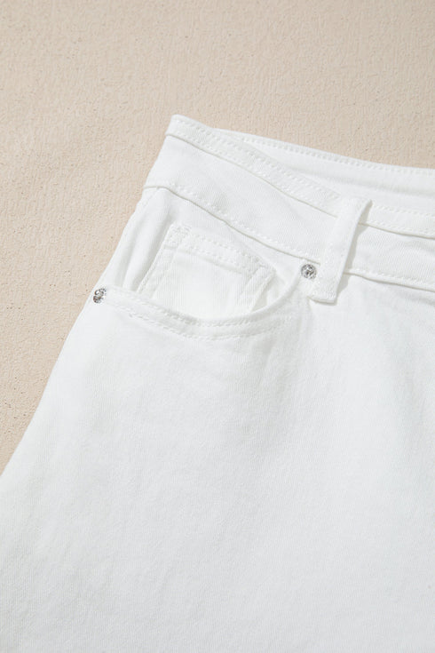 Stretch Denim Wide Leg Loose Fit Jeans