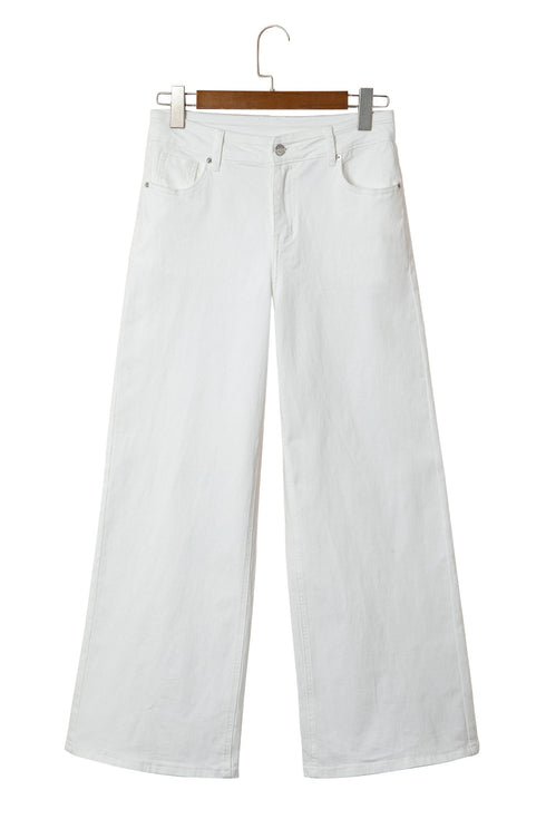 Stretch Denim Wide Leg Loose Fit Jeans