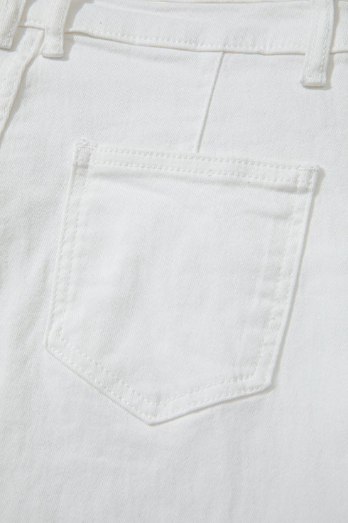 Stretch Denim Wide Leg Loose Fit Jeans
