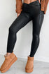 Stretch Solid High Waisted V Crossover Pocketed Leggings
