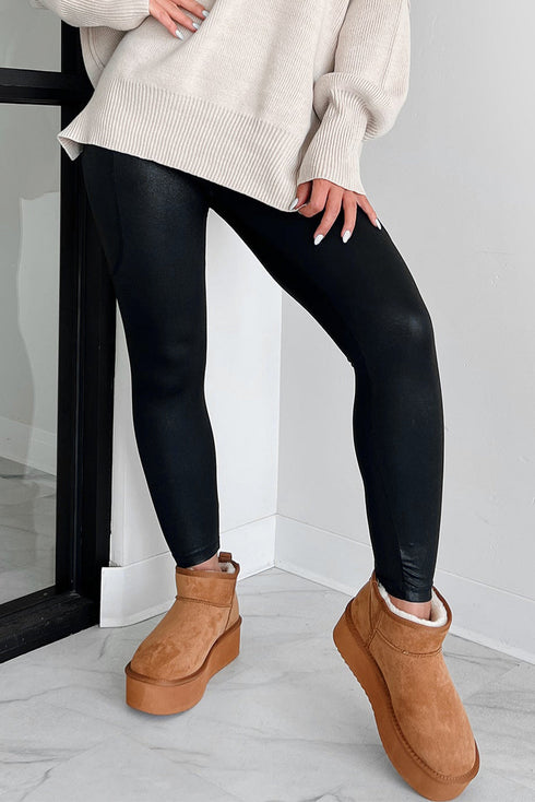 Stretch Solid High Waisted V Crossover Pocketed Leggings