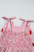 Stripe Bow Knot Strap Contrast Trim Ruffle Maxi Dress