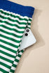 Stripe Boxy Tee Drawstring Elastic Waist Loungewear