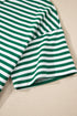 Stripe Boxy Tee Drawstring Elastic Waist Loungewear