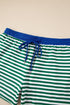 Stripe Boxy Tee Drawstring Elastic Waist Loungewear