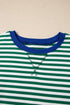 Stripe Boxy Tee Drawstring Elastic Waist Loungewear
