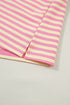 Stripe Boxy Tee Drawstring Elastic Waist Loungewear