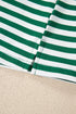 Stripe Boxy Tee Drawstring Elastic Waist Loungewear