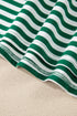 Stripe Boxy Tee Drawstring Elastic Waist Loungewear