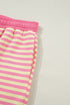 Stripe Boxy Tee Drawstring Elastic Waist Loungewear