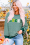 Stripe Chenille Patch Lucky Graphic Long Sleeve Tee