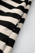 Stripe Collared V Neck Long Sleeve Loose Casual Dress