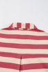 Stripe Collared V Neck Long Sleeve Loose Casual Dress