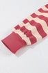 Stripe Collared V Neck Long Sleeve Loose Casual Dress