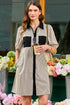 Stripe Color Block Patchwork Shirt Collar Button Down Puff Sleeve Mini Dress