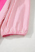 Stripe Color Block Patchwork Shirt Collar Button Down Puff Sleeve Mini Dress