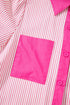 Stripe Color Block Patchwork Shirt Collar Button Down Puff Sleeve Mini Dress