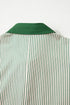 Stripe Color Block Patchwork Shirt Collar Button Down Puff Sleeve Mini Dress