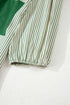 Stripe Color Block Patchwork Shirt Collar Button Down Puff Sleeve Mini Dress