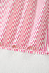 Stripe Color Block Patchwork Shirt Collar Button Down Puff Sleeve Mini Dress