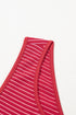 Stripe Criss Cross Side Slits Slim Fit Sleeveless Midi Dress