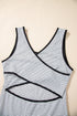 Stripe Criss Cross Side Slits Slim Fit Sleeveless Midi Dress