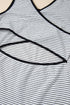 Stripe Criss Cross Side Slits Slim Fit Sleeveless Midi Dress