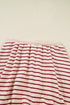 Stripe Cropped Collared Pullover Bubble Skirt Two Piece Dress