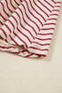 Stripe Cropped Collared Pullover Bubble Skirt Two Piece Dress