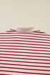 Stripe Cropped Collared Pullover Bubble Skirt Two Piece Dress