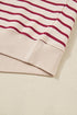 Stripe Cropped Collared Pullover Bubble Skirt Two Piece Dress