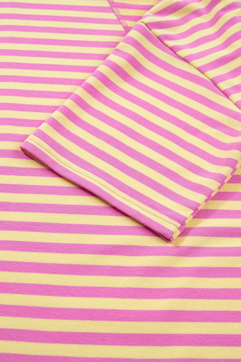 Stripe Drop Shoulder Boxy Terry Casual Short Set