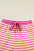 Stripe Drop Shoulder Boxy Terry Casual Short Set