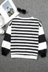 Stripe Drop Shoulder Striped Pullover Sweatshirt