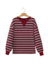 Stripe Dropped Shoulder Long Puff Sleeve Top
