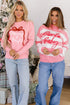 Stripe Embroidered Slogan Drop Shoulder Pullover Sweater