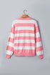 Stripe Embroidered Slogan Drop Shoulder Pullover Sweater