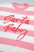 Stripe Embroidered Slogan Drop Shoulder Pullover Sweater