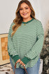 Stripe Exposed Seam Patchwork Ribbed Long Sleeve Top
