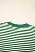 Stripe Exposed Seam Patchwork Ribbed Long Sleeve Top