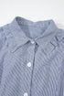 Stripe Frilled Sleeveless Collar Front Pocket Button Up Mini Dress