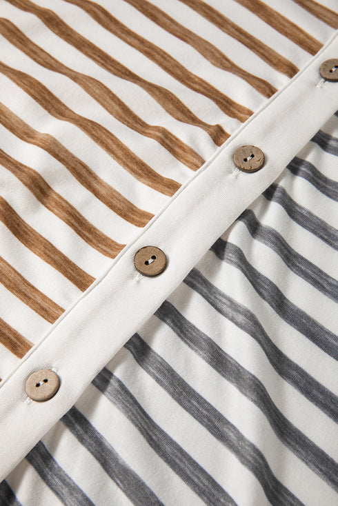 Stripe Geometric Print Wide Leg Casual Bottoms