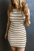 Stripe Hollowed Knit Sleeveless Sweater Dress