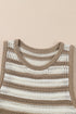 Stripe Hollowed Knit Sleeveless Sweater Dress