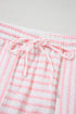 Stripe Knitted Short Sleeve Top and Drawstring Shorts Set