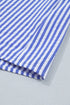 Stripe Lily Floral Embroidered Puff Sleeve Button Down Shirt