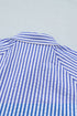 Stripe Lily Floral Embroidered Puff Sleeve Button Down Shirt